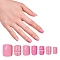 Nail Art Sets, with 24pcs Plastic Nail Tips, 24pcs Double Side Jelly Nail Glue , Flamingo, 14.5~23x7~14mm, about 24pcs/set