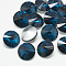 Pointed Back Glass Rhinestone Cabochons, Rivoli Rhinestone, Back Plated, Faceted, Cone, Capri Blue, 10x5mm