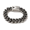 304 Stainless Steel Skull Cuban Link Chain Bracelets for Women Men, Antique Silver, 9-1/8 inch(23cm)