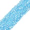 Electroplate Glass Beads Strands, AB Color Plated, Faceted, Rondelle, Deep Sky Blue, 2.9~3.3x2mm, Hole: 0.8mm, about 148~150pcs/strand, 15.55~15.75 inch(39.5~40cm)