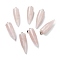 Natural Rose Quartz Pointed Pendants, with Platinum Brass Findings, Bullet, 32~35x10~11mm, Hole: 7X3mm