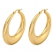 202 Stainless Steel Hoop Earrings, with 304 Stainless Steel Pins for Women, Golden, 40.5x8mm