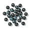 25Pcs Round Imitation Cat Eye Resin Beads, with Glitter Powder, Midnight Blue, 8mm, Hole: 1.6~1.8mm