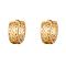 Real 18K Gold Plated Brass Hollow Hoop Earrings, 14x6mm