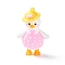 PVC Cartoon Duck Doll Pendants, for Keychains, Pearl Pink, 62x39x24mm, Hole: 3mm