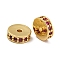 Rack Plating Brass Micro Pave Cubic Zirconia Beads, Lead Free & Cadmium Free, Real 18K Gold Plated, Long-Lasting Plated, Round, Medium Violet Red, 8x2.5mm, Hole: 1.5mm