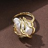 ABS Plastic Pearl Finger Rings RJEW-L128-01G-2