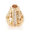 Brass Micro Pave Clear Cubic Zirconia Beads KK-K243-07G-1