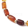 Rectangle Gradient Color Natural Amber Beads Stretch Bracekets BJEW-JB12766-3