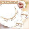 2Pcs Alloy Pink and White Enamel Flower Tassel Bag Decorative Chains AJEW-BBC0001-05-6