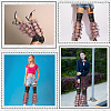 Polyester Ruffle Layered Patchwork Leg Sleeves AJEW-WH20042-75C-4