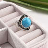 Synthetic Turquoise Adjustable Rings G-P560-03AS-11-3