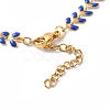 Enamel Ear of Wheat Link Chain Necklace NJEW-P220-02G-02-4