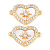 Brass Micro Pave Clear Cubic Zirconia Connector Charms SH-CBA16A6-01G-1