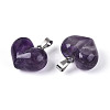 Natural Amethyst Chunky Pendants G-T143-19H-2