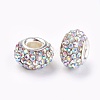 Grade A Rhinestone European Beads CPDL-H001-12x9mm-10-2