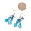 Flower Natural Mixed Stone Dangle Earrings EJEW-JE06870-3