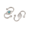 304 Stainless & Synthetic Turquoise S-Hook Clasps SA-CBA3073-02P-03-2