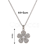 Fashionable Brass Full Crystal Rhinestone Flower Necklace for Women BV1149-4