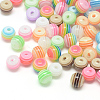 Transparent Stripe Resin Beads RESI-S345-8mm-M-1