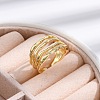 Rack Plating Brass Cuff Finger Rings for Women RJEW-M028-23G-4