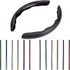 2Pcs Fibre Car Steering Wheel Cover and 12Pcs PVC Air Conditioner Strip Decoration Cover AJEW-FH0002-40-1