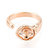 Brass Cuff Ring Settings KK-T076-80G-2