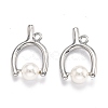 Wishbone Shape Brass Pendants KK-J278-34P-1