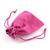 Polyester Imitation Burlap Packing Pouches Drawstring Bags ABAG-R005-14x10-M-4