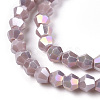 Opaque Solid Color Electroplate Glass Beads Strands EGLA-A039-P2mm-B13-2