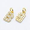 Brass Micro Pave Grade AAA Cubic Zirconia Charms ZIRC-P067-11G-B-NR-1