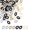 SUPERFINDINGS 300Pcs 4 Style Spray Painted CCB Plastic Linking Rings CCB-FH0001-13-1