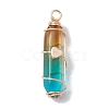 Glass Brass Pendants PALLOY-JF02563-3