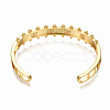 Brass Micro Pave Clear Cubic Zirconia Cuff Bangles BJEW-N302-006G-NF-2