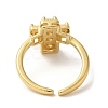 Cross Brass Micro Pave Clear Cubic Zirconia Open Cuff Rings RJEW-U008-20G-3
