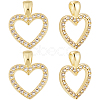 10Pcs Brass Cubic Zirconia Pendants KK-BBC0015-94-1