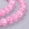 1Strand Hot Pink Transparent Crackle Glass Round Beads Strands X-CCG-Q001-10mm-02-3