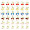 60Pcs 6 Colors Glass Pendants PALLOY-TA00249-1