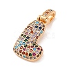 Brass Micro Pave Cubic Zirconia Pendants KK-C076-29L-G02-2