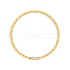 Birthstone 304 Stainless Steel Pave Cubic Zirconia Link Bracelets FS-WG4804B-05-1