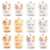 Cat Shape Flocky Opaque Resin Pendants RESI-YWC0002-04F-2