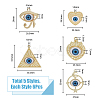 DICOSMETIC 30Pcs 5 Styles Rack Plating Alloy Enamel Evil Eye Pendants FIND-DC0002-43-2