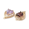 Brass K9 Glass Connector Charms KK-C024-50KCG-3