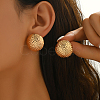 Alloy Hammered Half Round Stud Earrings AZ7064-3-2