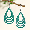 Hollow Out Teardrop Wood Dangle Earrings FS-WG56C65-04-1