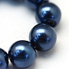 Baking Paint Pearlized Glass Pearl Round Bead Strands X-HY-Q330-8mm-15-3