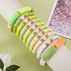 10Pcs 10 Style Handmade Polymer Clay Heishi Beaded Stretch Bracelets Set with Heart BJEW-SW00036-04-3