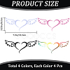 Gorgecraft 16 Sheets 4 Colors Heart with Wing PVC Waterproof Car Stickers DIY-GF0008-97-2