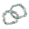 Unisex Chip Natural Flower Amazonite Beaded Stretch Bracelets BJEW-S143-26-11