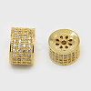 Brass Micro Pave Cubic Zirconia Beads ZIRC-F001-85G-1